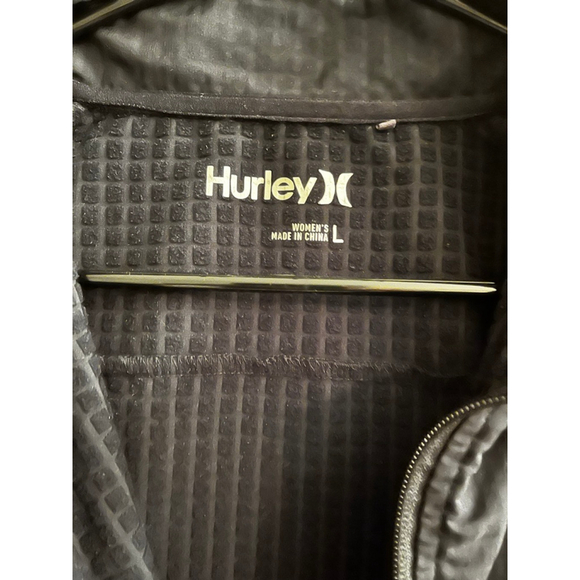 HURLEY~ BLACK BOMBER JACKET~LIGHTWEIGHT~LG - Picture 3 of 10